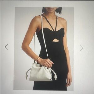 Loewe Flamenco mini soft white leather drawstring Crossbody Bag/Clutch